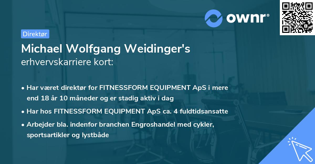 Michael Wolfgang Weidinger's erhvervskarriere kort