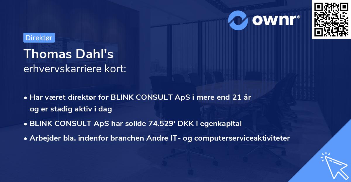 Thomas Dahl's erhvervskarriere kort