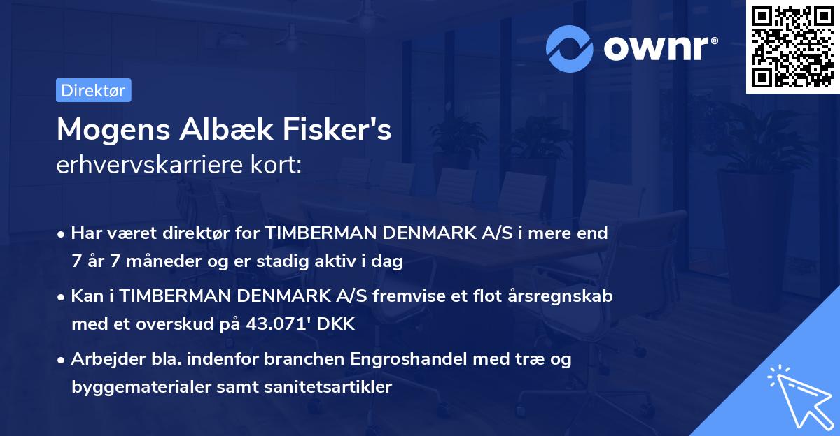 Mogens Albæk Fisker's erhvervskarriere kort