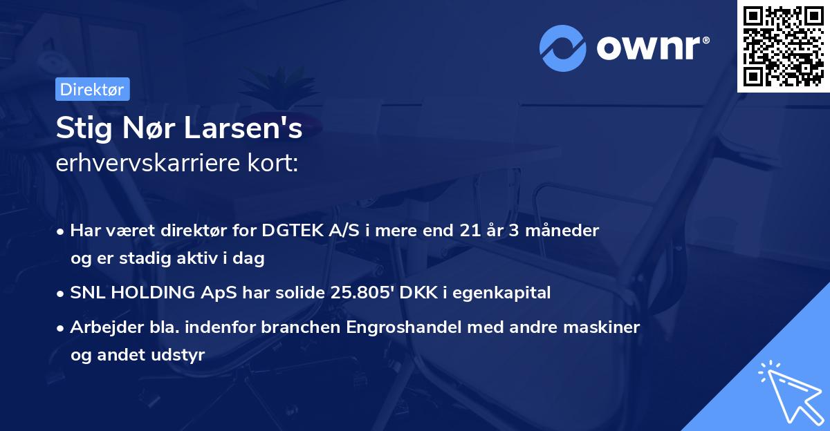 Stig Nør Larsen's erhvervskarriere kort