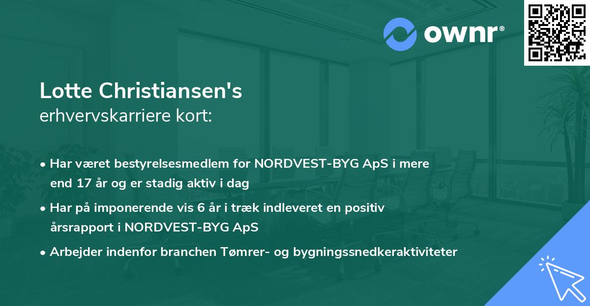 Lotte Christiansen's erhvervskarriere kort
