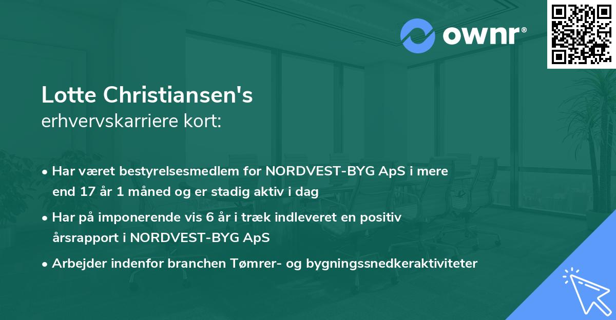 Lotte Christiansen's erhvervskarriere kort