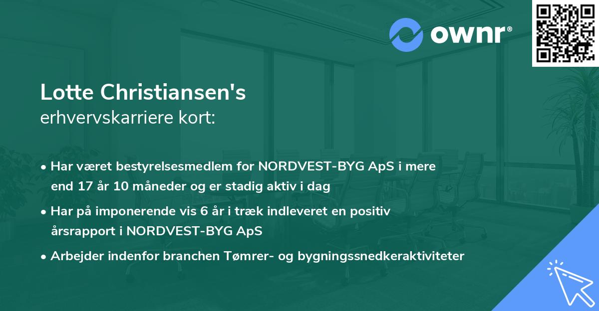 Lotte Christiansen's erhvervskarriere kort