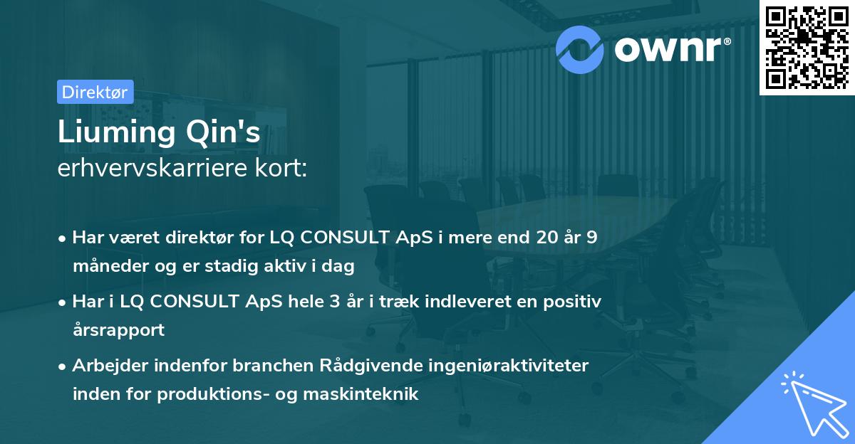Liuming Qin's erhvervskarriere kort