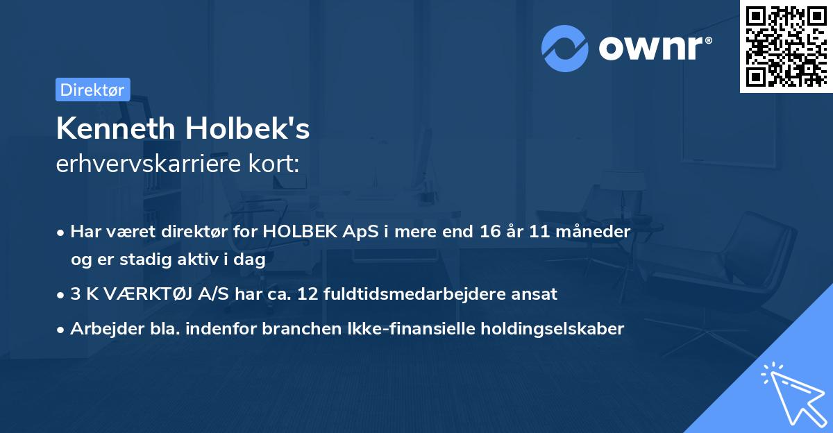 Kenneth Holbek's erhvervskarriere kort