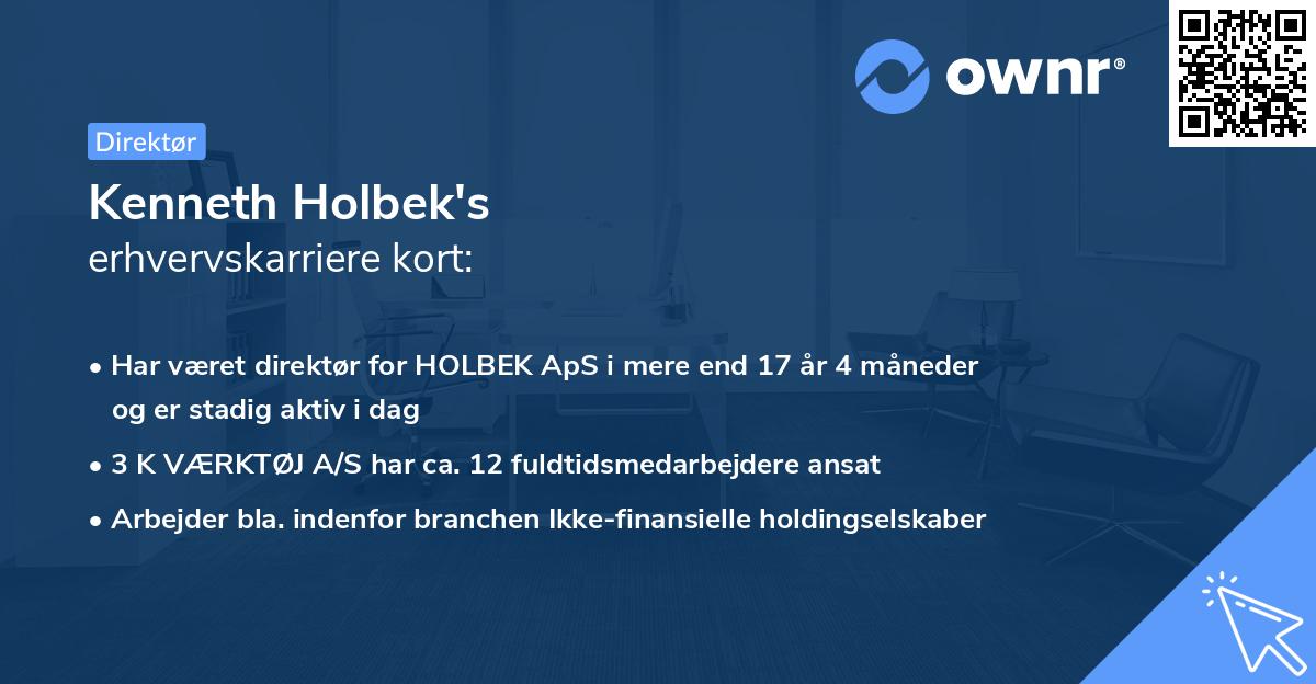 Kenneth Holbek's erhvervskarriere kort