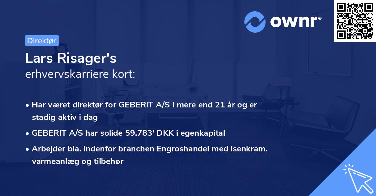 Lars Risager's erhvervskarriere kort