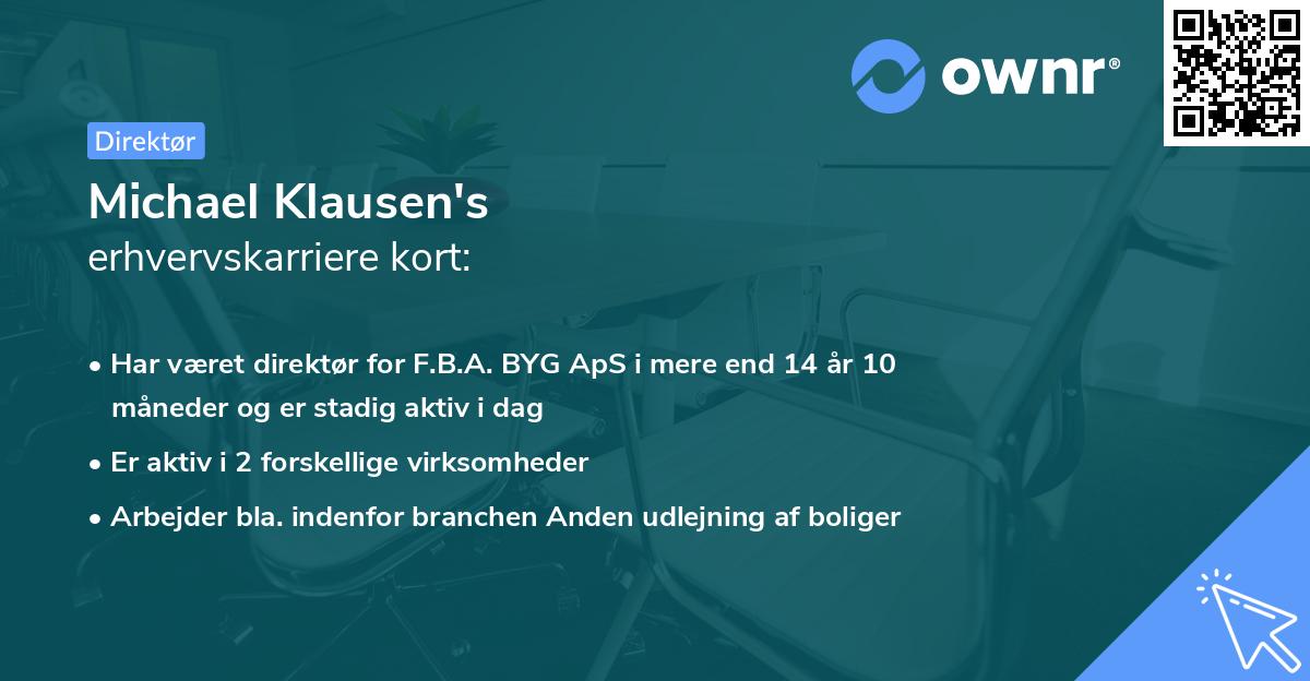 Michael Klausen's erhvervskarriere kort