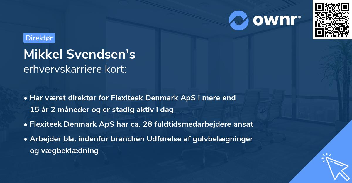 Mikkel Svendsen's erhvervskarriere kort