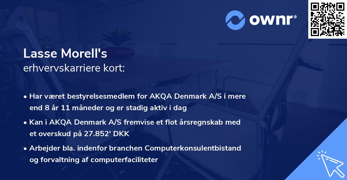 Lasse Morell's erhvervskarriere kort