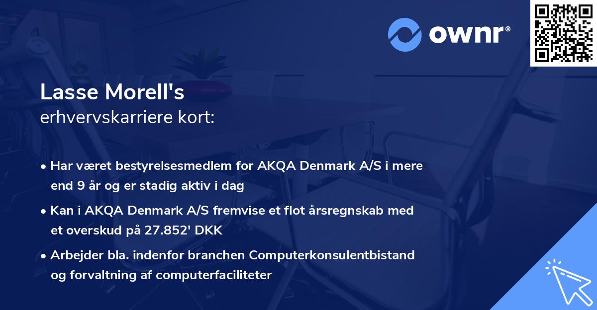 Lasse Morell's erhvervskarriere kort