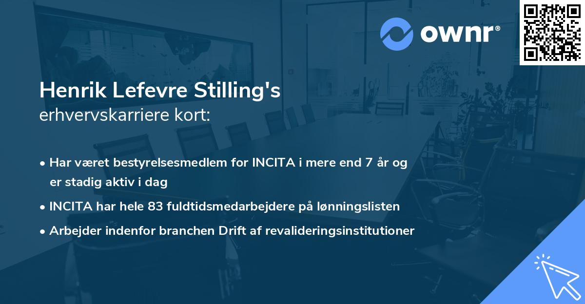 Henrik Lefevre Stilling's erhvervskarriere kort