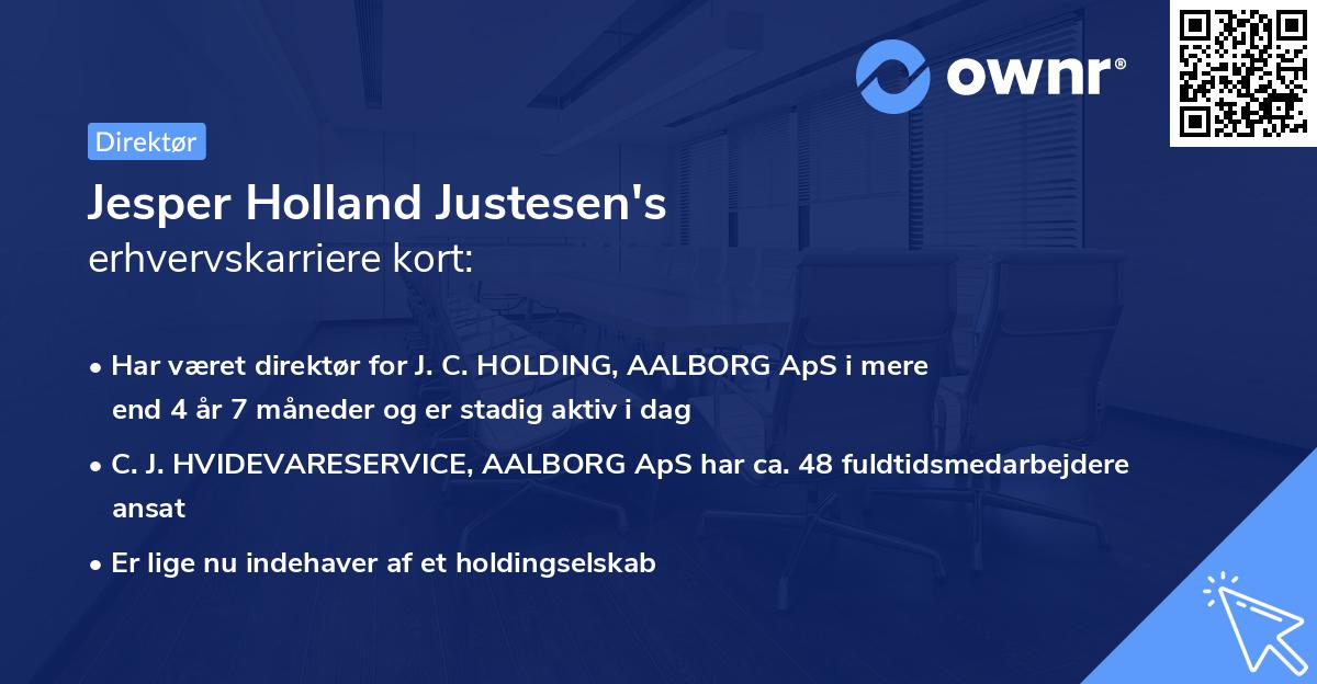 Jesper Holland Justesen's erhvervskarriere kort