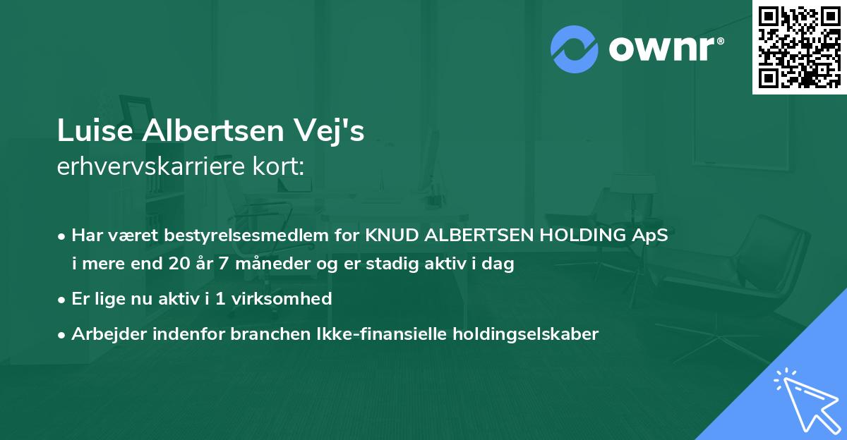 Luise Albertsen Vej's erhvervskarriere kort
