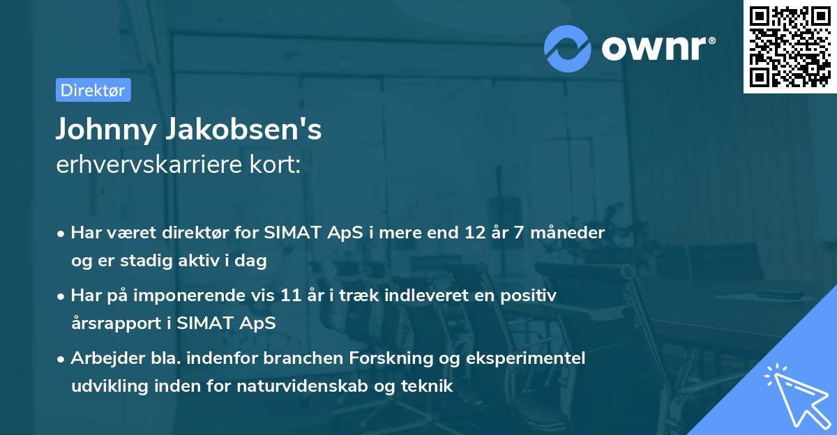 Johnny Jakobsen's erhvervskarriere kort