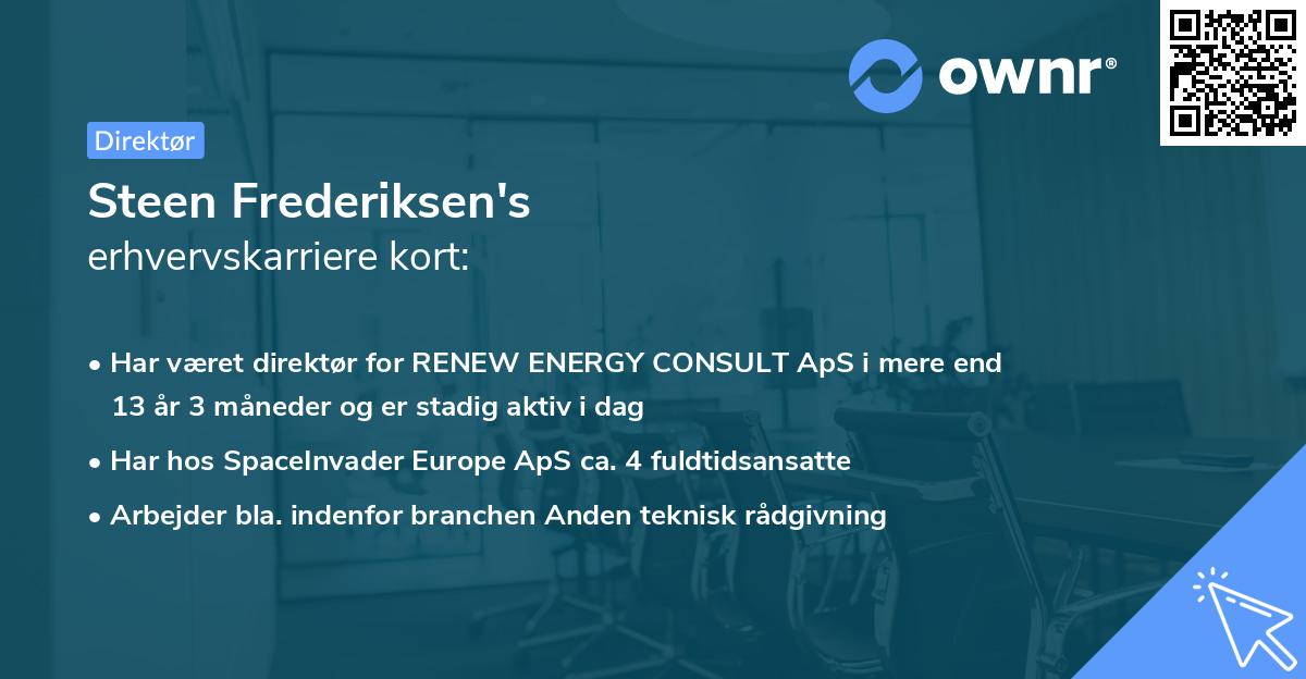 Steen Frederiksen's erhvervskarriere kort