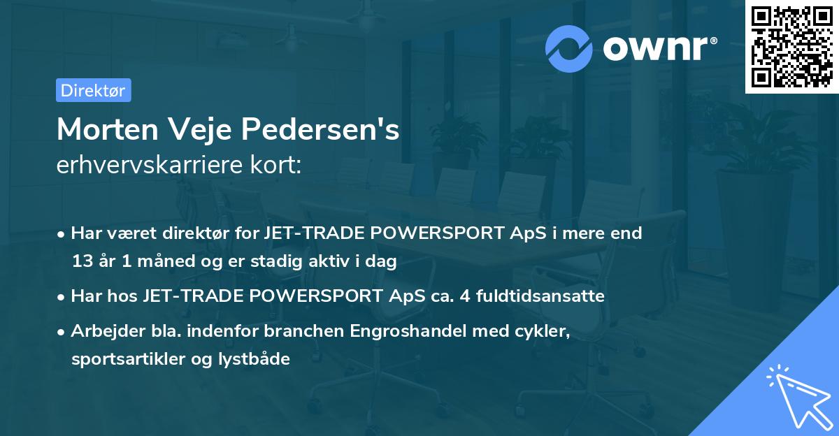 Morten Veje Pedersen's erhvervskarriere kort