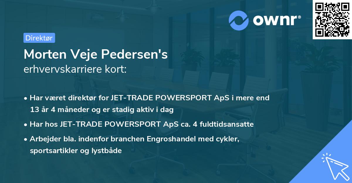 Morten Veje Pedersen's erhvervskarriere kort