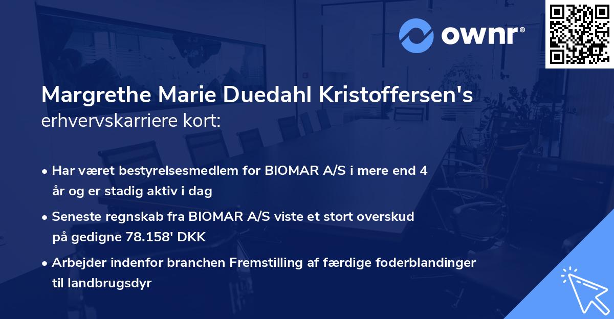Margrethe Marie Duedahl Kristoffersen's erhvervskarriere kort