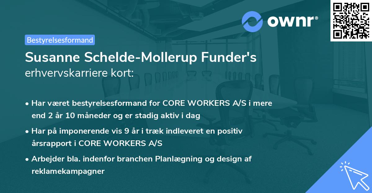 Susanne Schelde-Mollerup Funder's erhvervskarriere kort