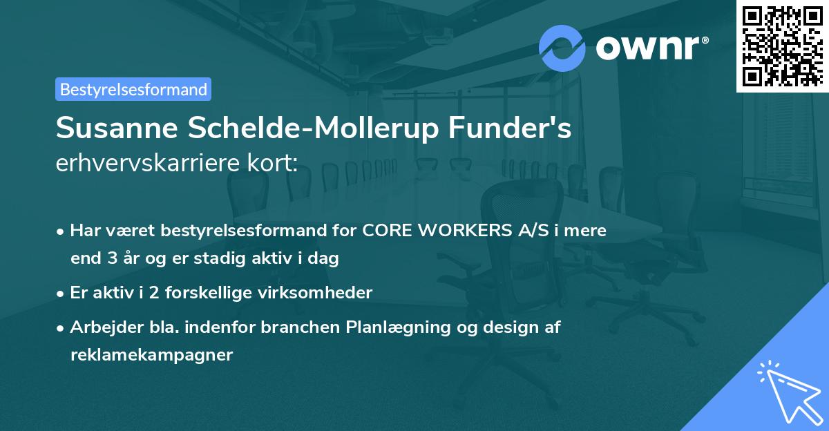 Susanne Schelde-Mollerup Funder's erhvervskarriere kort