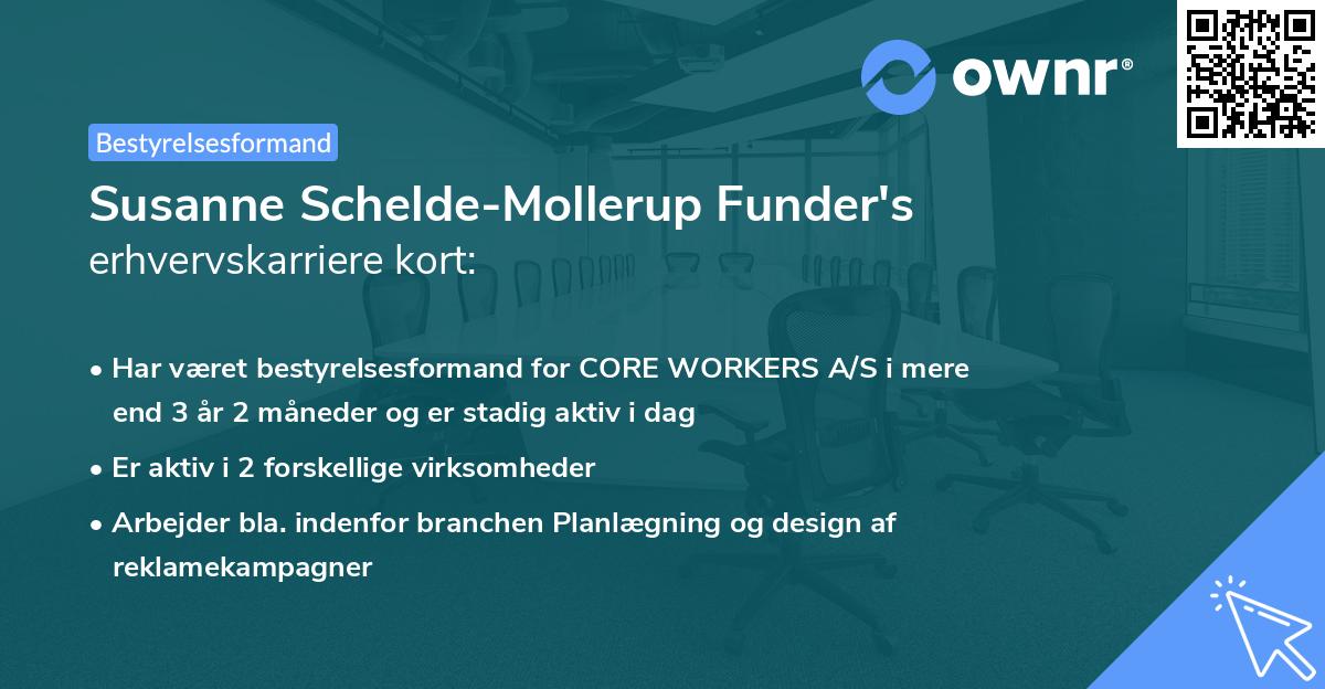 Susanne Schelde-Mollerup Funder's erhvervskarriere kort