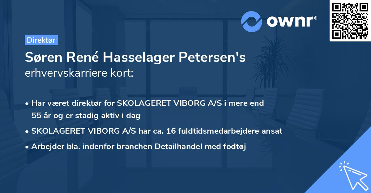Søren René Hasselager Petersen's erhvervskarriere kort