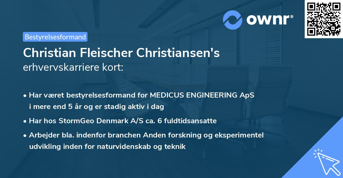 Christian Fleischer Christiansen's erhvervskarriere kort