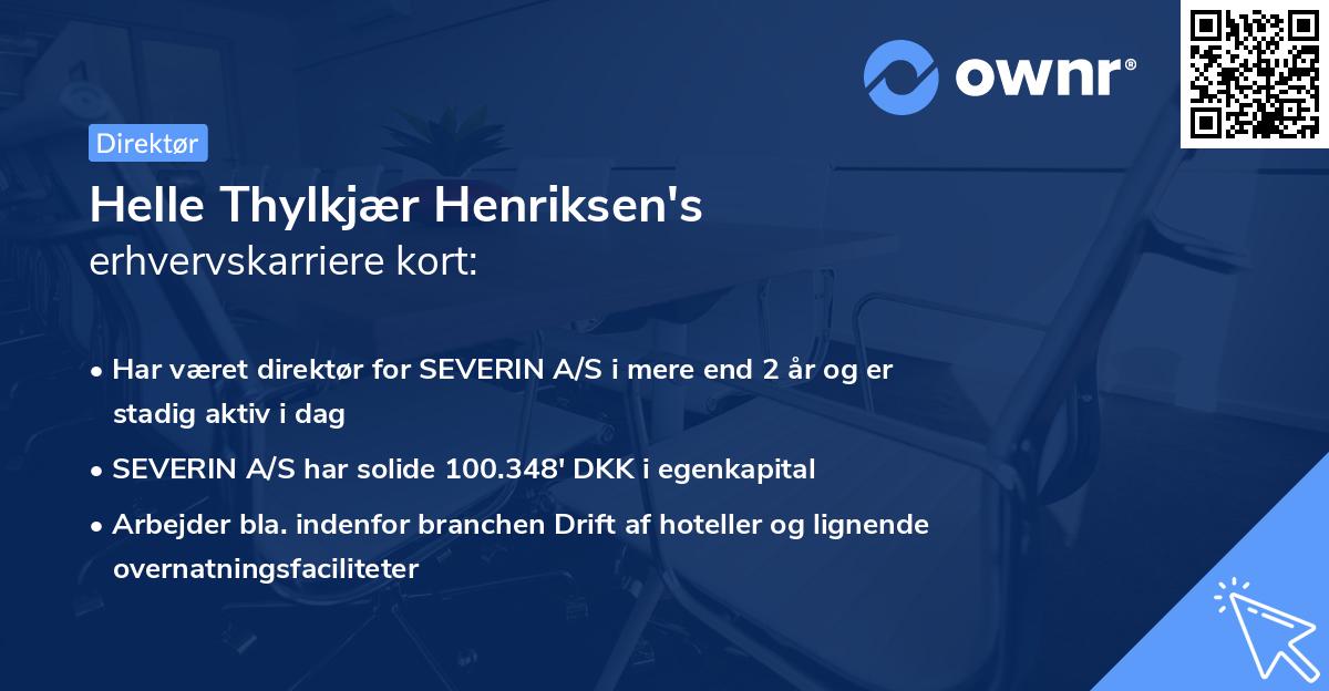 Helle Thylkjær Henriksen's erhvervskarriere kort