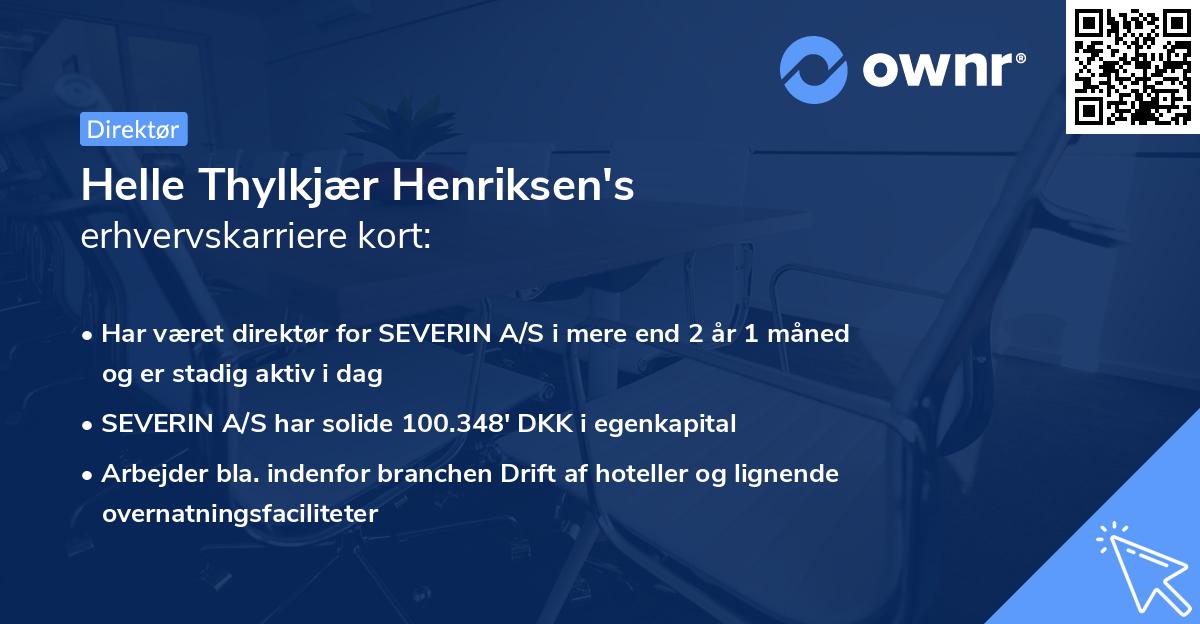 Helle Thylkjær Henriksen's erhvervskarriere kort