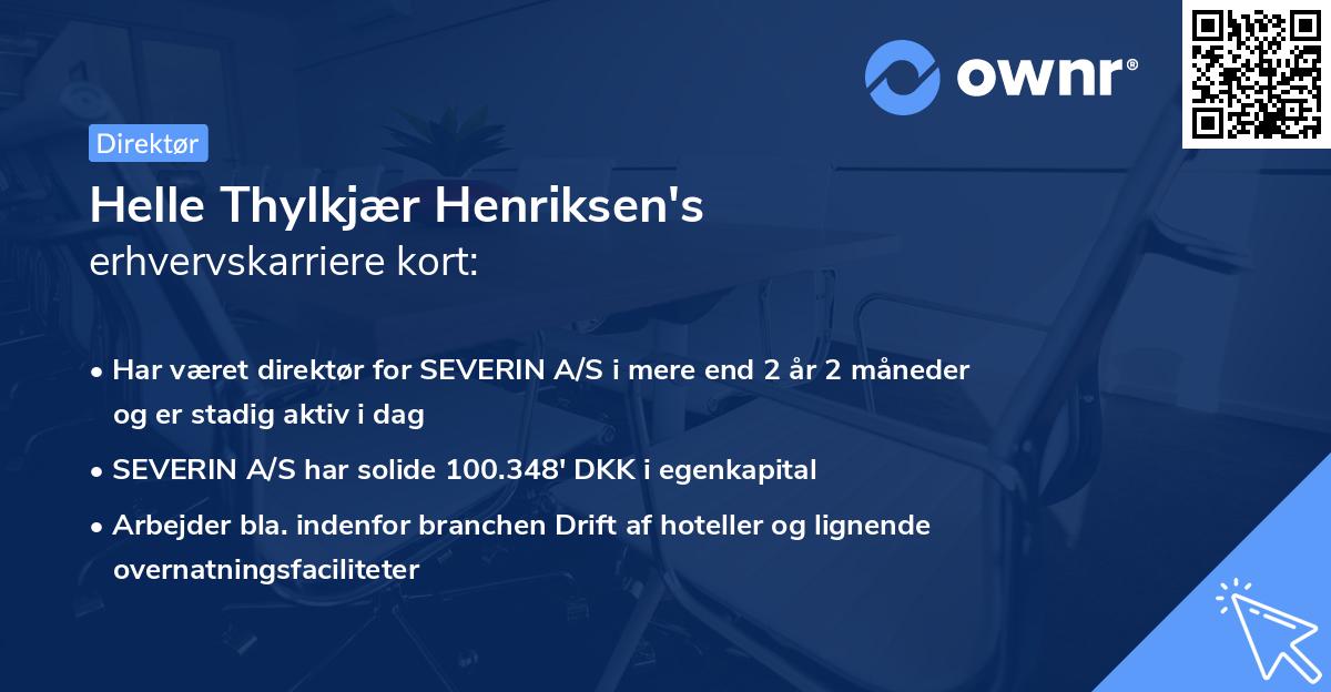 Helle Thylkjær Henriksen's erhvervskarriere kort