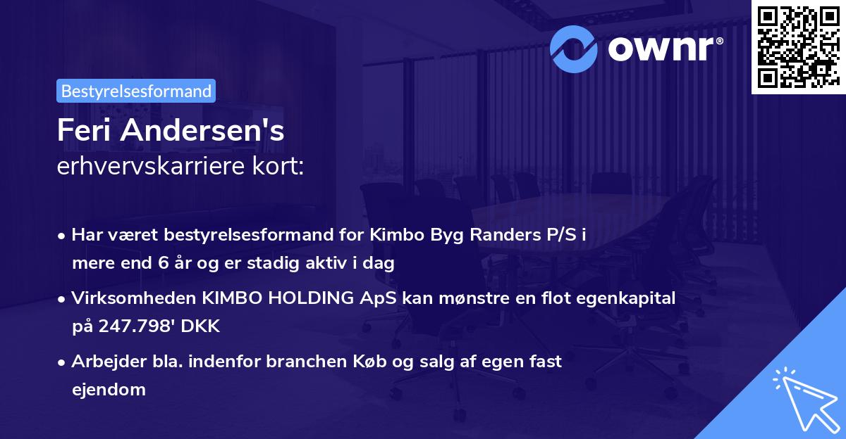 Feri Andersen's erhvervskarriere kort