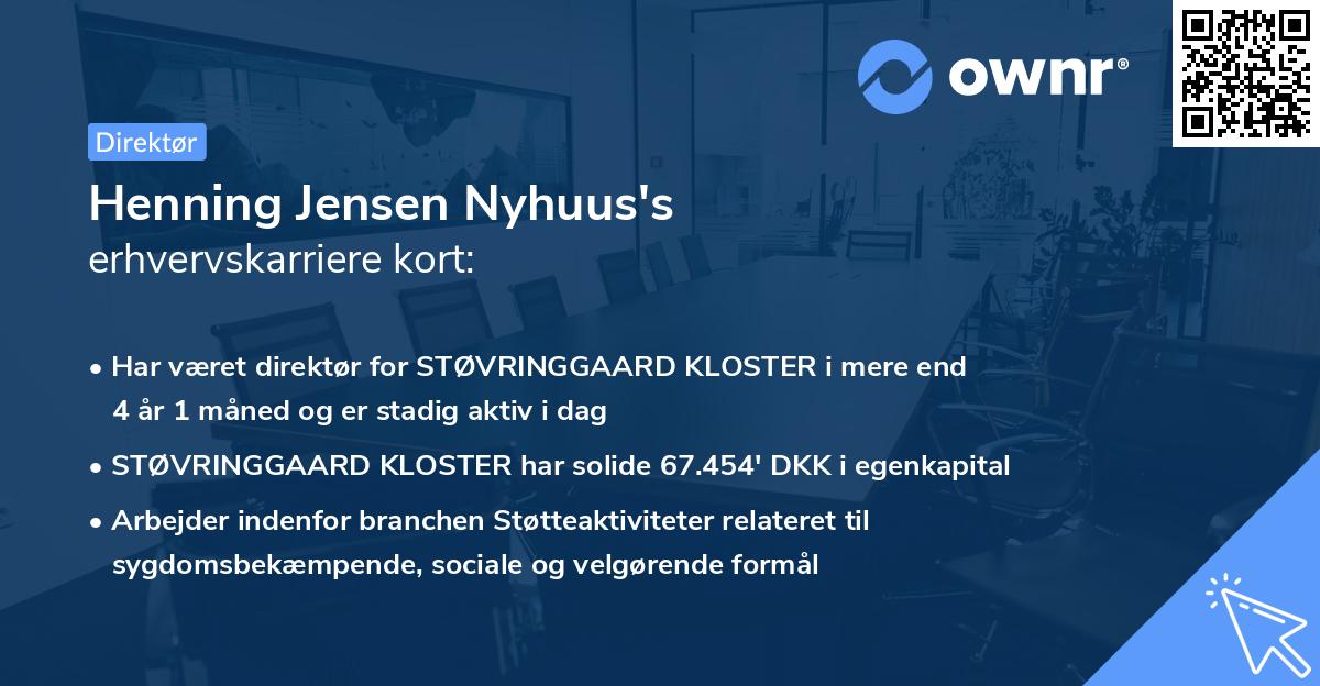 Henning Jensen Nyhuus's erhvervskarriere kort