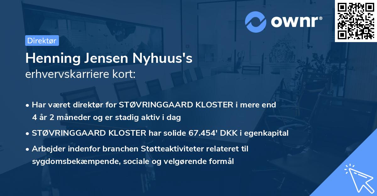 Henning Jensen Nyhuus's erhvervskarriere kort