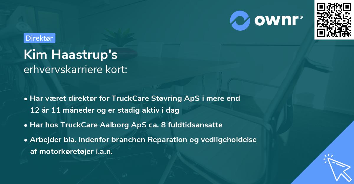 Kim Haastrup's erhvervskarriere kort