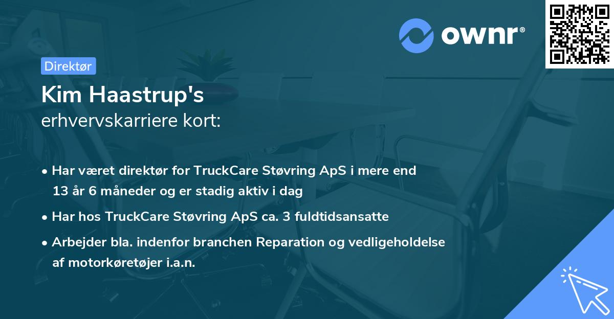 Kim Haastrup's erhvervskarriere kort
