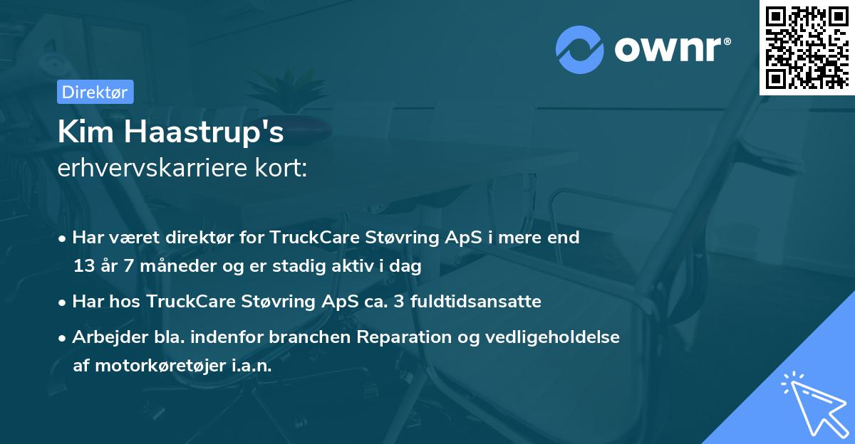 Kim Haastrup's erhvervskarriere kort