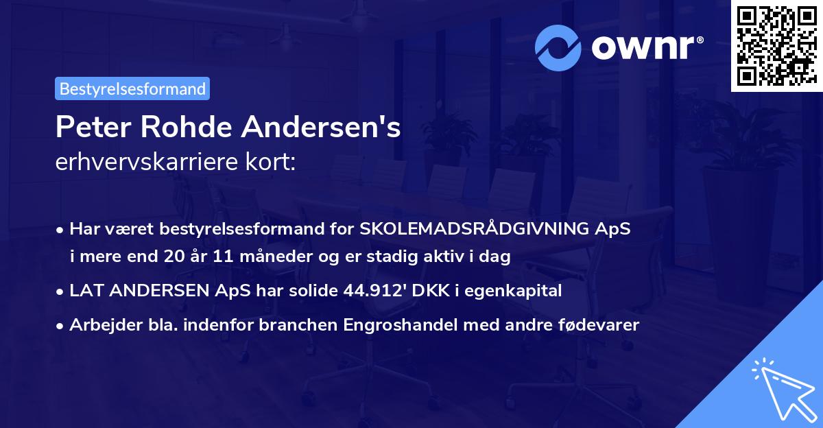 Peter Rohde Andersen's erhvervskarriere kort