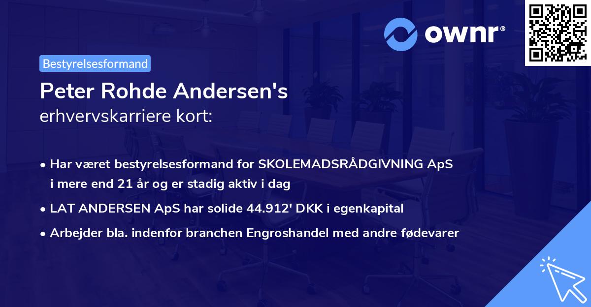 Peter Rohde Andersen's erhvervskarriere kort