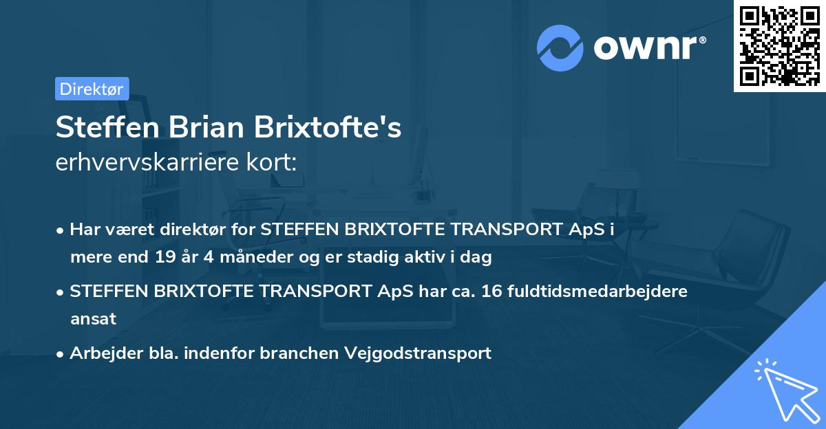 Steffen Brian Brixtofte's erhvervskarriere kort