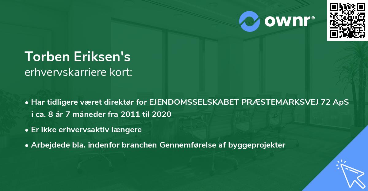 Torben Eriksen's erhvervskarriere kort