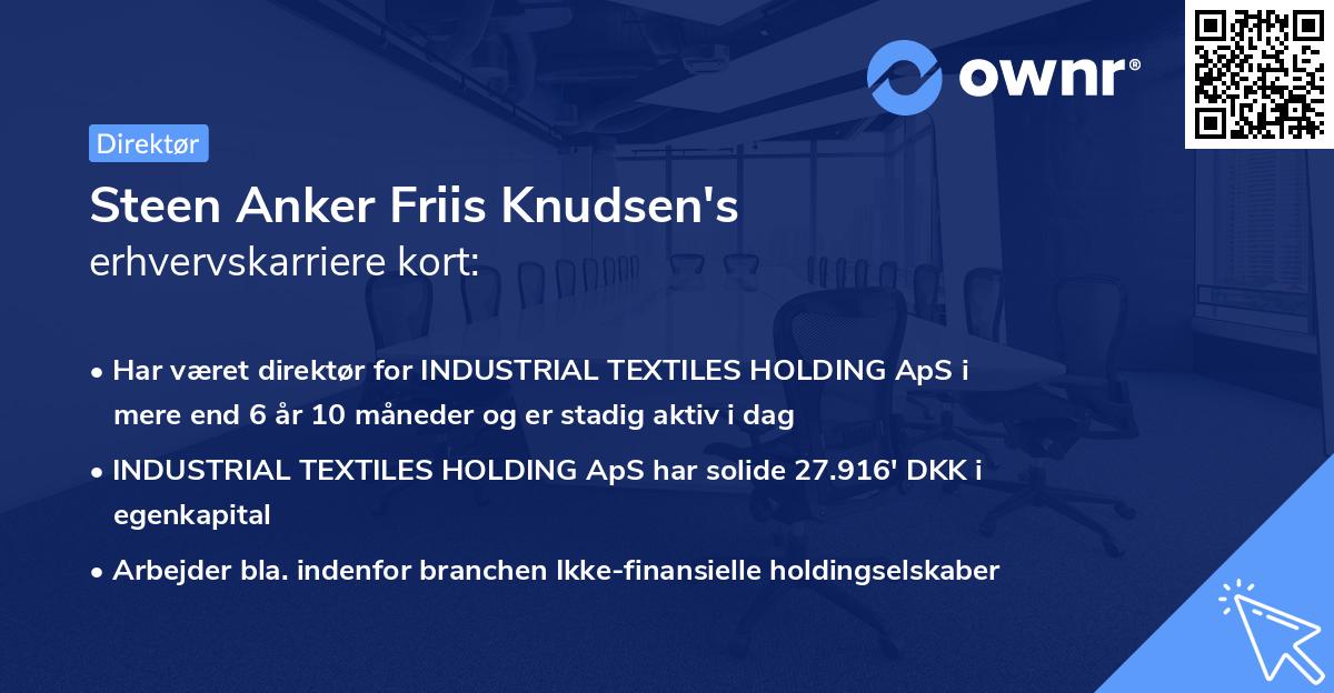 Steen Anker Friis Knudsen's erhvervskarriere kort