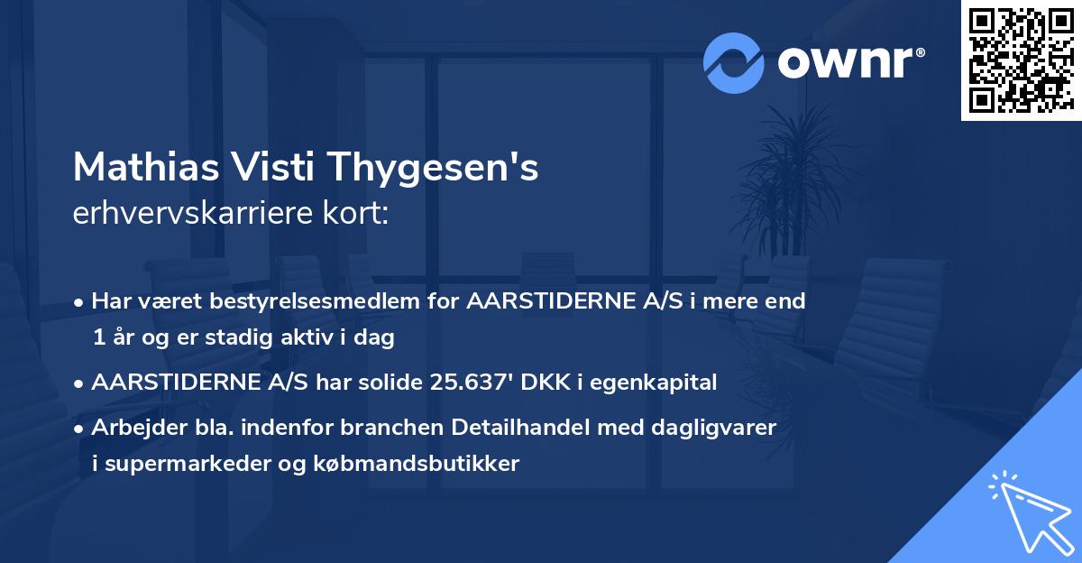 Mathias Visti Thygesen's erhvervskarriere kort