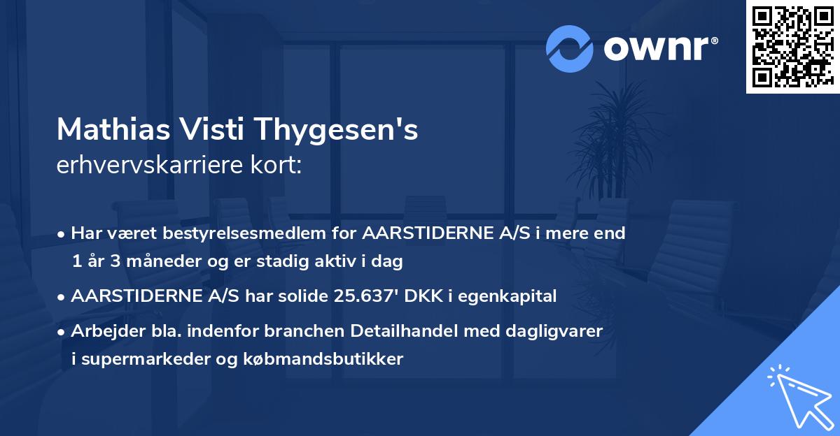 Mathias Visti Thygesen's erhvervskarriere kort