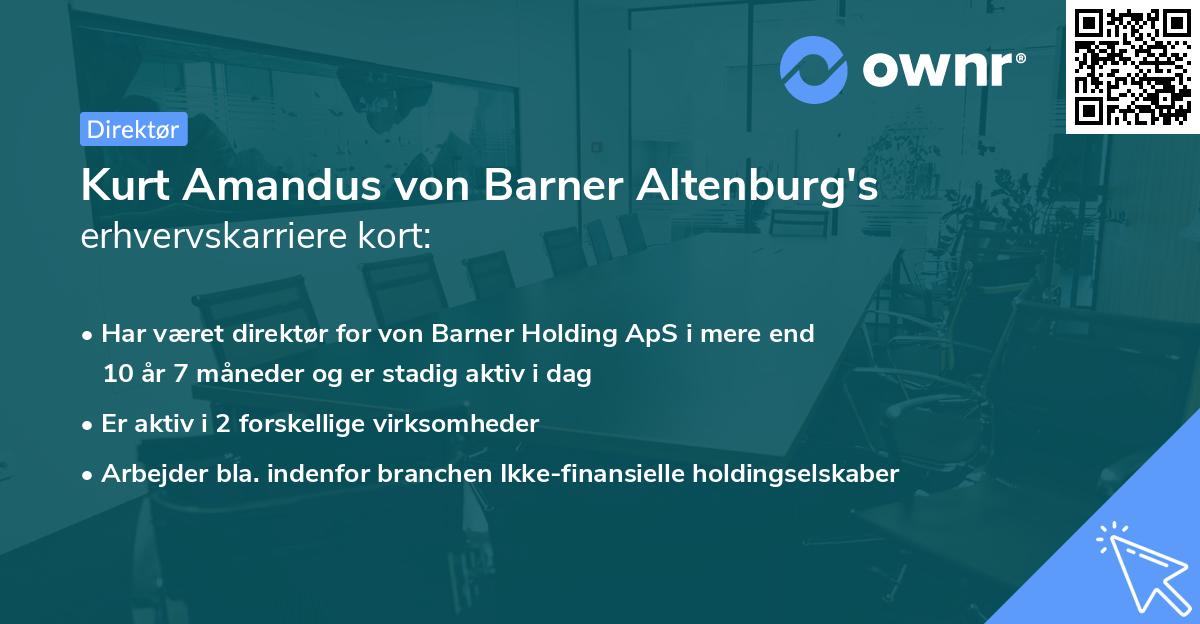 Kurt Amandus von Barner Altenburg's erhvervskarriere kort