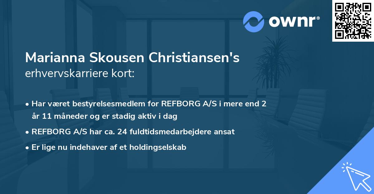 Marianna Skousen Christiansen's erhvervskarriere kort