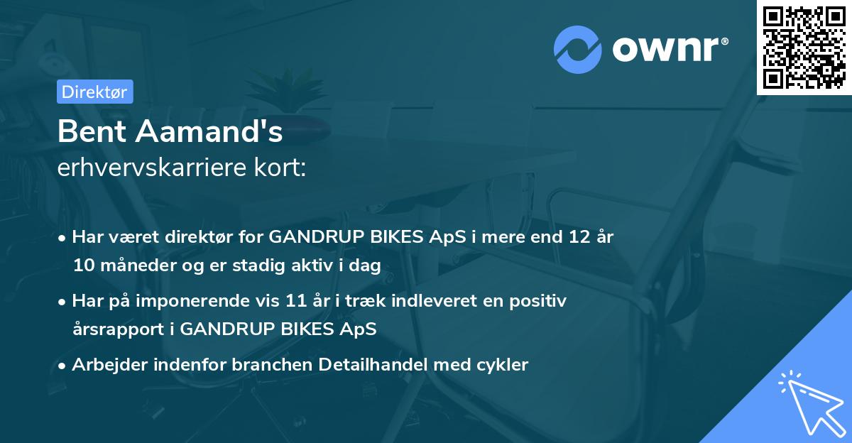 Bent Aamand's erhvervskarriere kort
