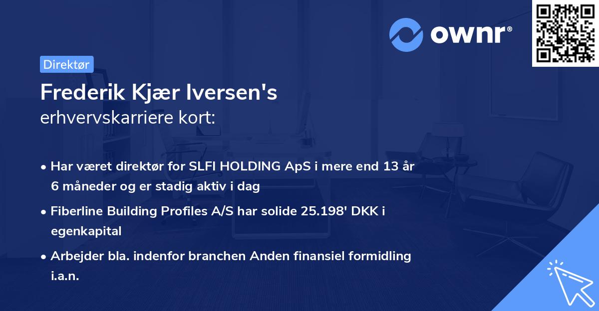 Frederik Kjær Iversen's erhvervskarriere kort