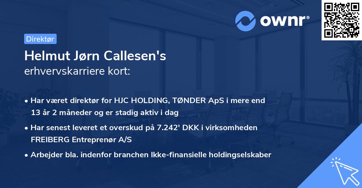 Helmut Jørn Callesen's erhvervskarriere kort
