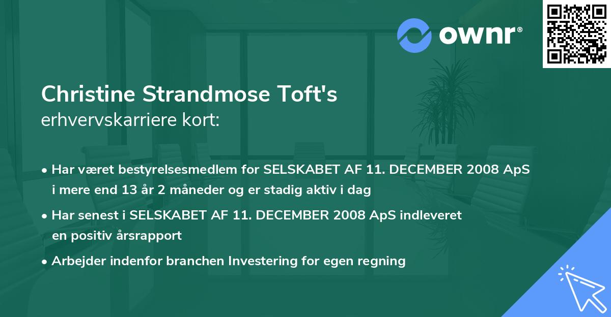 Christine Strandmose Toft's erhvervskarriere kort